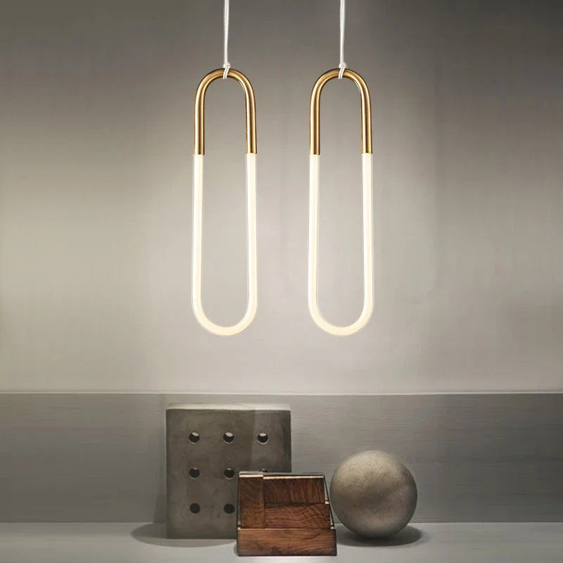 Axyaa Gold U Style Pendant Lights for Living Room - Energy Saving Hanglamp