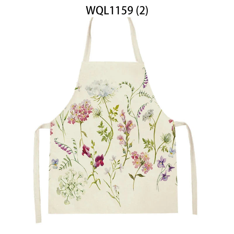 Axyaa Green Leaves Kitchen Apron - Elegant Floral Cooking & Baking Chef Apron