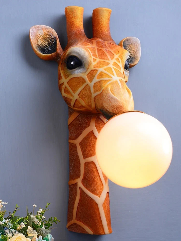 Axyaa Kids LED Giraffe Wall Lamp – European Style Children's Wall Light