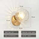 Axyaa Nordic Moon Iron Wall Lamp Glass Round LED Light Wood Applique