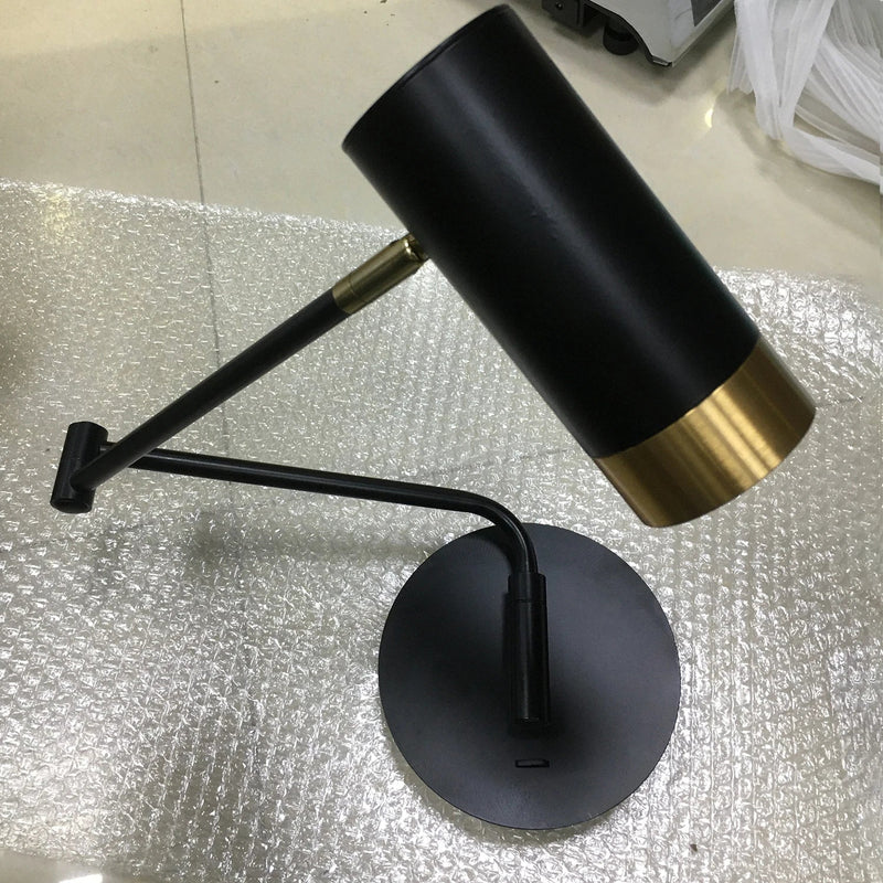 Nordic Swing Arm Bedside Wall Lamp Axyaa Brand White Black E27