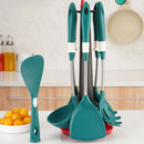 Axyaa Silicone Soup Spoon Colander Rice Scoop Stainless Steel Handle Cooking Utensil