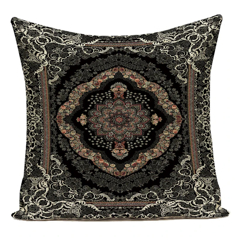 Axyaa Moroccan Mandala Linen Cushion Covers for Vintage Home Decor