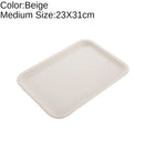 White Plastic Dinner Plate Set by Axyaa: Nordic Style Rectangular Tray for Home & Hotel