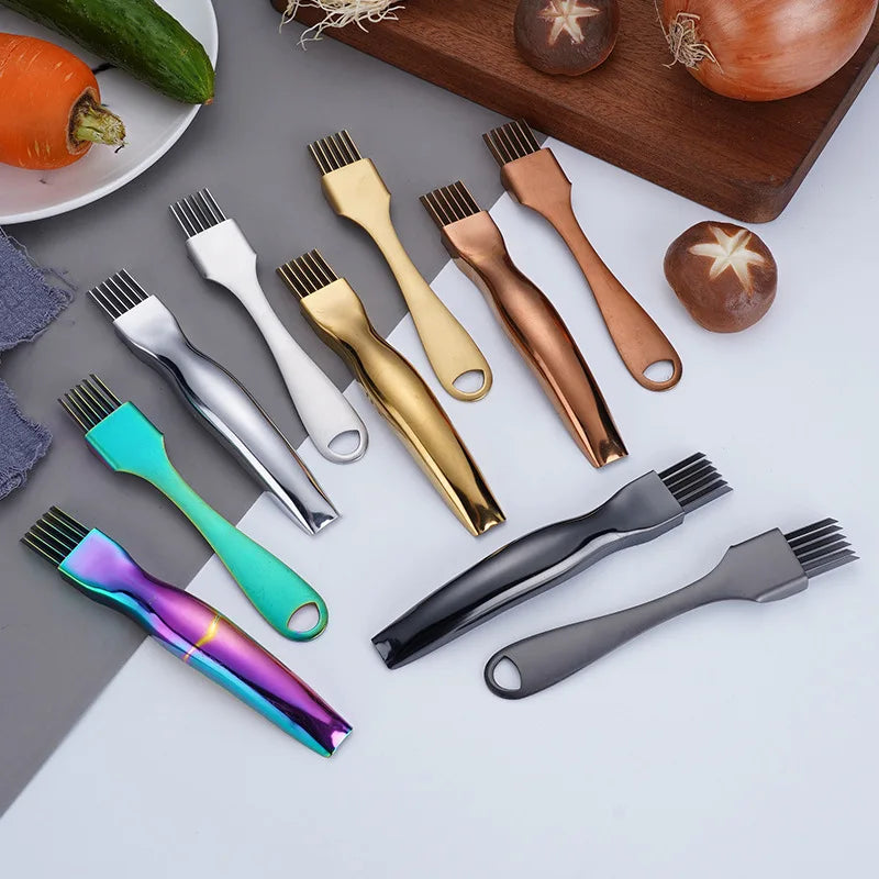 Axyaa Stainless Steel Garlic Scallions Chopper & Slicer Grater Knife Kitchen Tool
