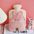 Axyaa Kawaii Bear Hot Water Bottle Plush PVC Cute Hand Foot Warmer