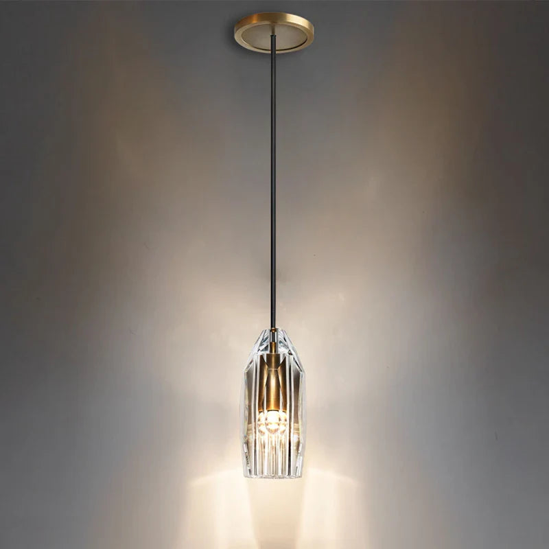 Nordic Luxury Crystal Chandelier - Axyaa Natural Copper Dining Room Lamp