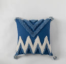 Moroccan Style Navy Blue Zigzag Pillow Cover 45x45cm Axyaa