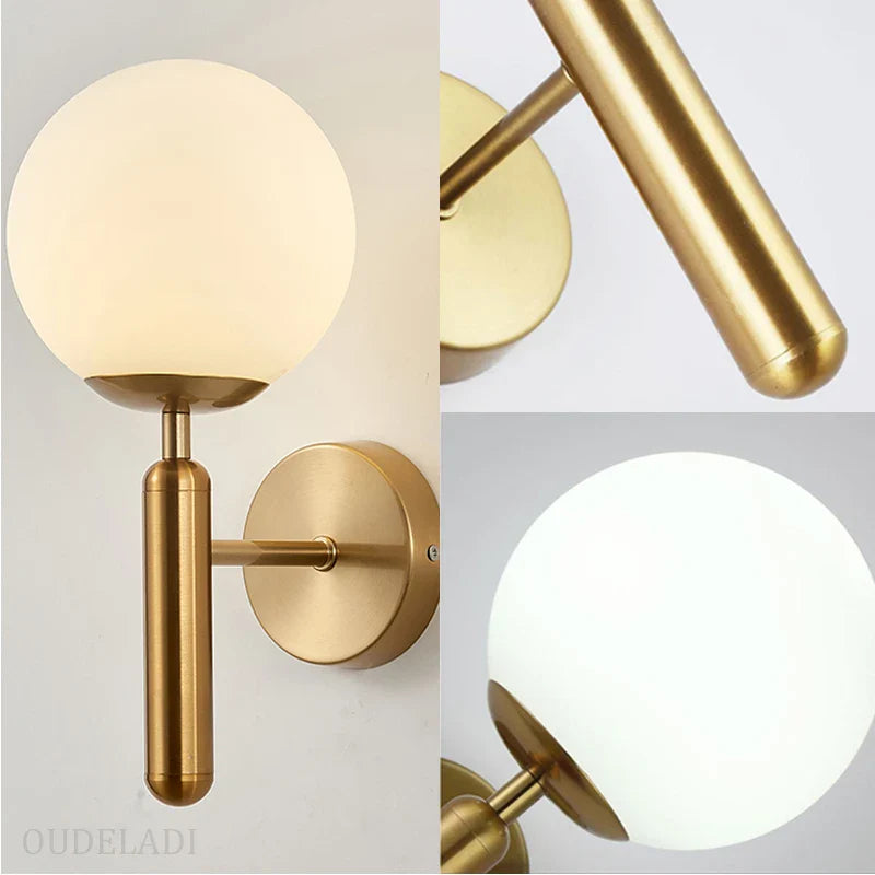 Axya Nordic Glass Ball Wall Lamp for Modern Living Spaces