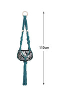 Boho Macrame Plant Hanger Tapestry | Extra Long Net Pocket for Indoor Plants by Axyaa