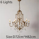 Axyaa Loft Iron Crystal Chandelier - LED Candle Light for Indoor Living and Dining Rooms