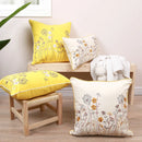 Axyaa Yellow Dandelion Floral Pillow Cover for Home Decor