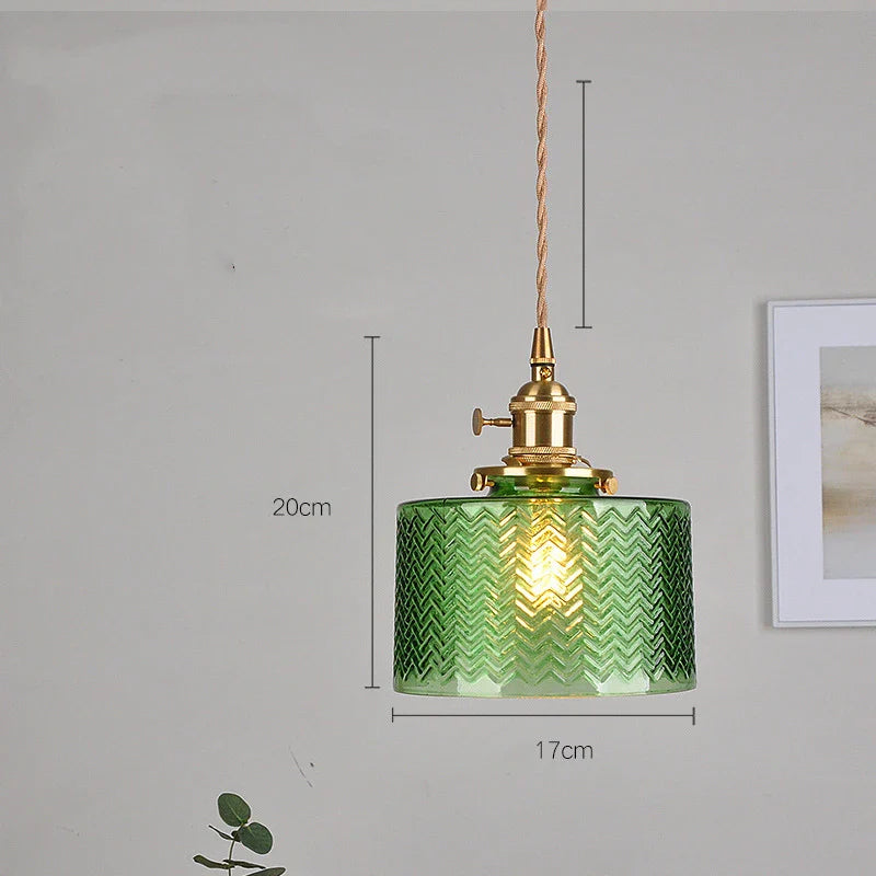 Axyaa Nordic Purple Glass LED Pendant Light, Modern Hanging Lamp for Bar, Bedroom, Dinning Room