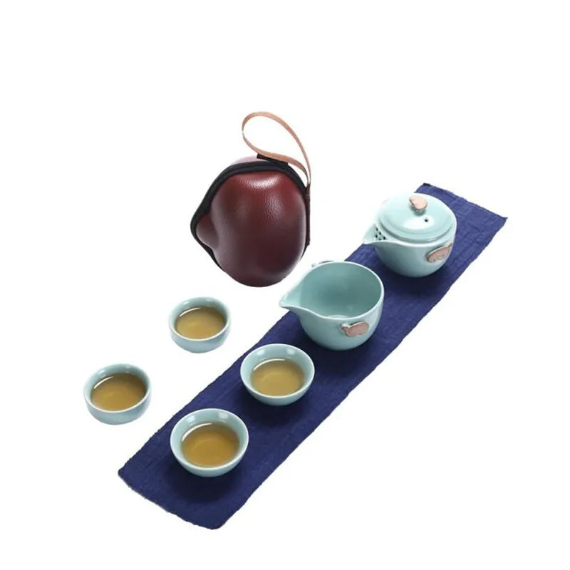 Axya Ceramic Kung Fu Tea Set Portable Travel Kit