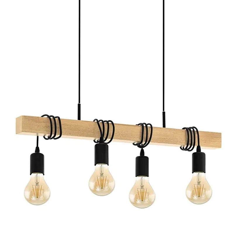 Axyaa Wood Chandelier: Nordic Style Dining Room Pendant Lamp, DIY Bar Lighting