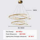 Axyaa Crystal Ring Chandelier: Modern Living Room Hanging Light