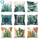 Axyaa Cactus Plant Pattern Pillow Cover Abstract Art Sofa Throw Decor Case