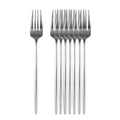 Axyaa Black Gold Dinner Fork Set - Stainless Steel Silverware Flatware Tableware
