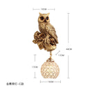 Axyaa Nordic Resin Wall Lamps - Squirrel Owl Light Fixtures for Kids' Room & Study