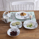 Axyaa 30-Piece Black Porcelain Ceramic Dinner Combi-Set with Dessert Soup Dinner Cup Saucer