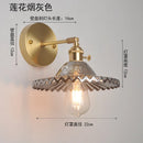 Axyaa Copper Glass LED Wall Lamp Switch Japanese Nordic Style Bedroom Bathroom Mirror Stair Light Wall Sconce