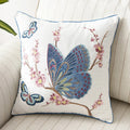 Axyaa Floral Country Style Butterfly Cushion Cover, 45x45cm, Home Decoration