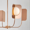 Axyaa Europe Lustre Chandelier: Milky Glass Ball Metal Leaves G9 LED Luxury Lighting
