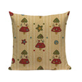 Axyaa Merry Christmas Decor Pillow Cover Set 45x45cm Linen Noel Cushion Cases