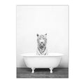 Axyaa Panda Giraffe Bear Elephant Nursery Wall Art Canvas Print