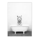 Axyaa Panda Giraffe Bear Elephant Nursery Wall Art Canvas Print