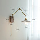 Axyaa Swing Arm Copper Wall Sconce LED Light - Bedroom Living Room Study Fixture