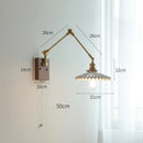 Axyaa Copper Swing Arm LED Wall Sconce - Bedroom Living Room Study Light Fixtures