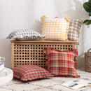 Axyaa Fringed Coffee Black Yellow Green Cotton Cushion Cover 45x45cm Home Decor
