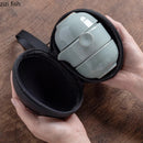 Axya Ceramic Tea Set for Modern Home Decor and Travel