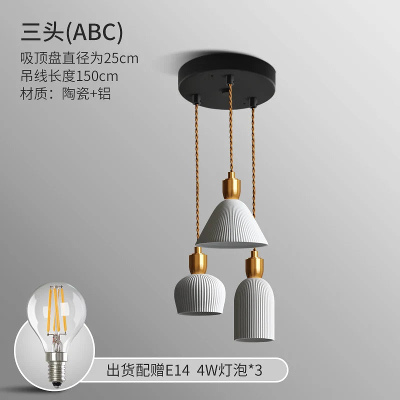 Axyaa Ceramic Pendant Lights Modern Hanglamp for Bedroom Living Room