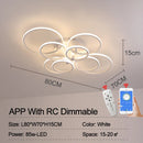 Axyaa Modern LED Circle Rings Ceiling Light in Matte Black/White for Living Room