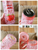 Axyaa Kawaii Plastic Water Bottle with Lid and Straw - Summer Ice Cup for Outdoor Sports