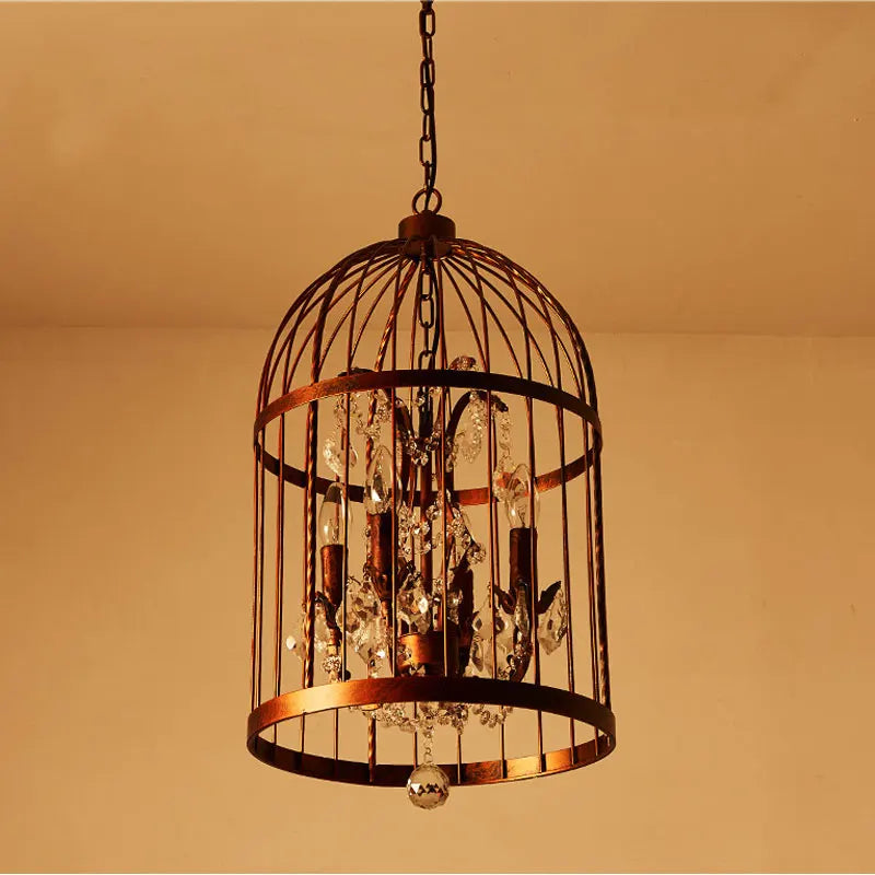 Axyaa Crystal Bird Cage Chandelier for Dining Room & Bedroom