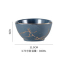 Axyaa Nordic Golden Marbling Ceramic Tableware Set for Dining