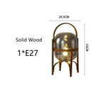 Axyaa Solid Wood Glass Table Lamp E27 Smoke or White Nordic Style Light