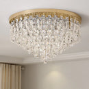 Axyaa Modern Bedroom Crystal Ceiling Lamp Gold/Chrome Steel LED Lights