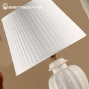 Axyaa White Ceramic Table Lamp for Bedroom Night Light décor