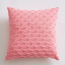 Axyaa Fish Scale Cushion Cover in Pink Grey Cream Yellow Blue Square Pattern