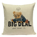 Axyaa Nordic Bear Cushion Cover 45x45cm Cute Cartoon Animal Pillow Case