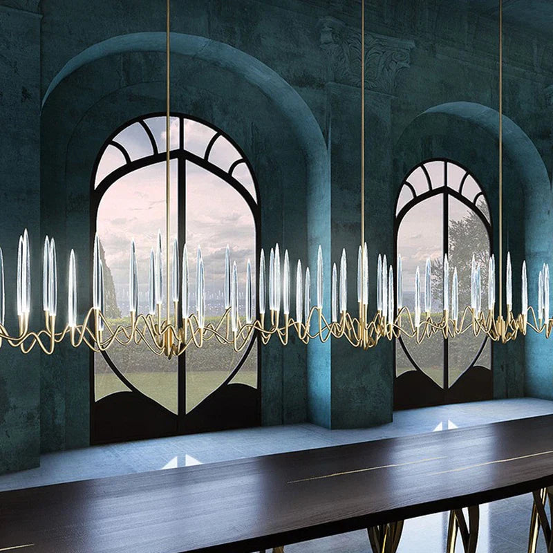 Axyaa Nordic Luxury Crystal LED Chandelier Tree Branch Pendant Lamp