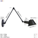 Axyaa Black Single Swing Arm Wall Light - Industrial Vintage Wall Lamp Sconce