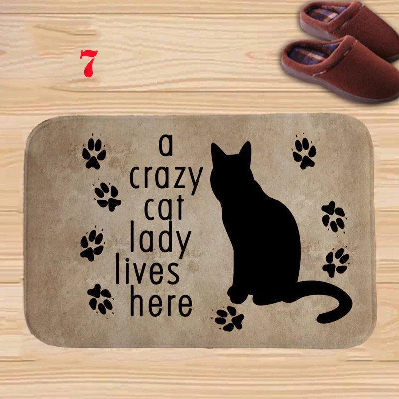 Axyaa Charming Cats Memory Foam Bath Mat - Anti-slip Coral Personalized Doormat