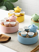 Axya Ceramic Tea Set with Portable Storage Box and Drain, Kung Fu Tea Home Decoration Gift