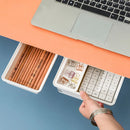 Axyaa Pencil Tray Under Desk Organizer Stand for Pens Hidden Storage Box