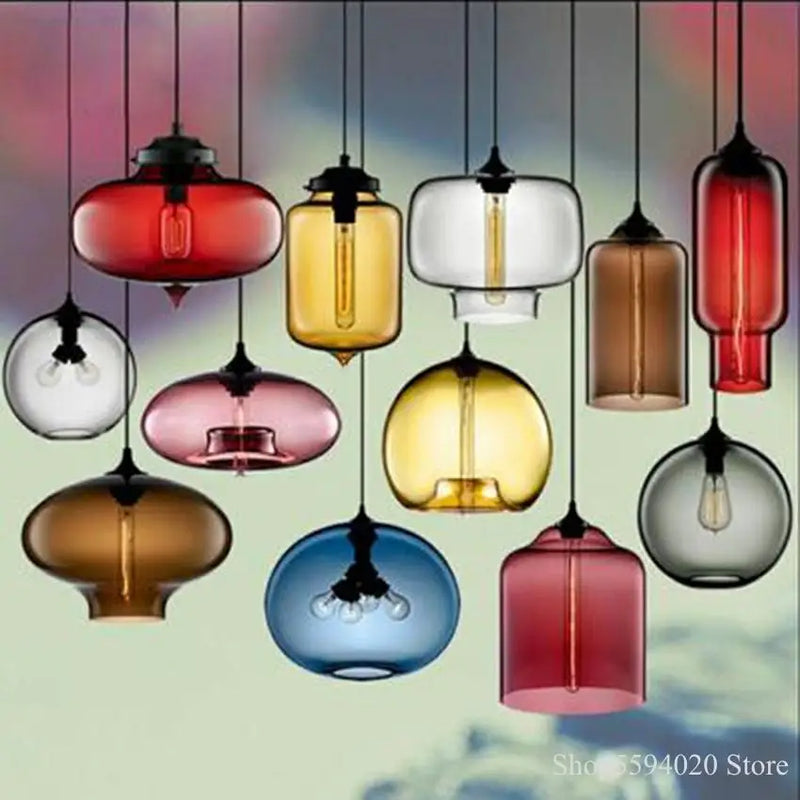 Nordic Glass Pendant Lamp by Axyaa - Stylish Hanging Lighting for Home Decor